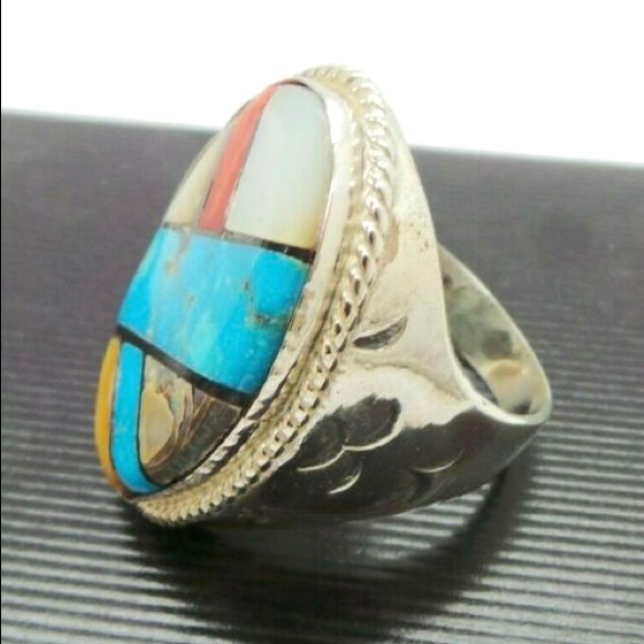 .925 SILVER MARY LIVINGSTON TURQUOISE PEARL Ring - Picture 4 of 9